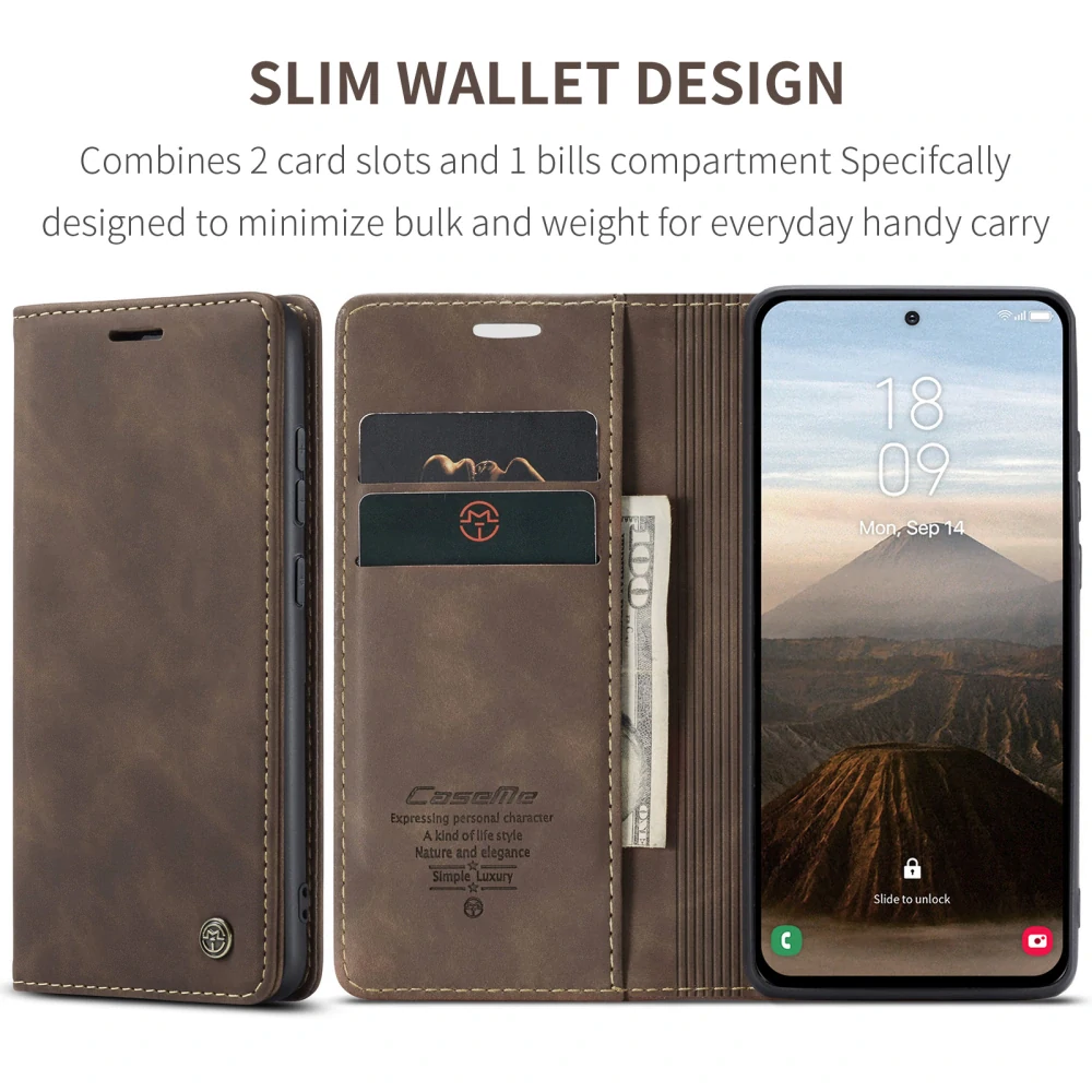 Pouzdro na Samsung Galaxy S25 FE CASEME hnědé