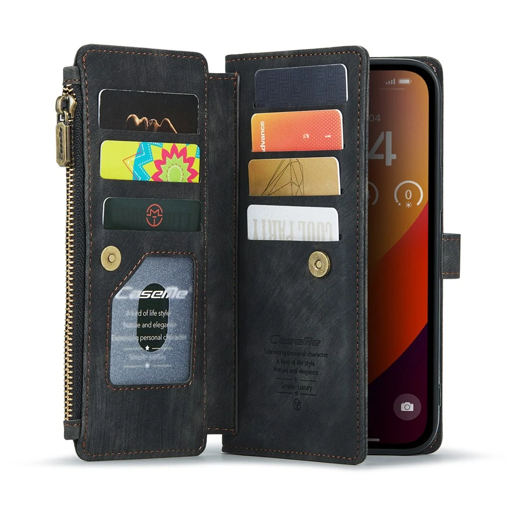 Pouzdro pro iPhone 16 Pro Max CASEME Luxury Double Layer černé