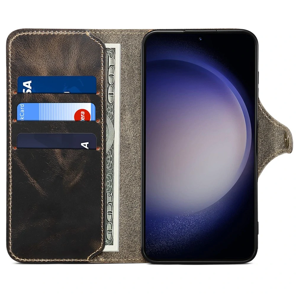 Pouzdro kožené Denior na Samsung Galaxy S24 černé