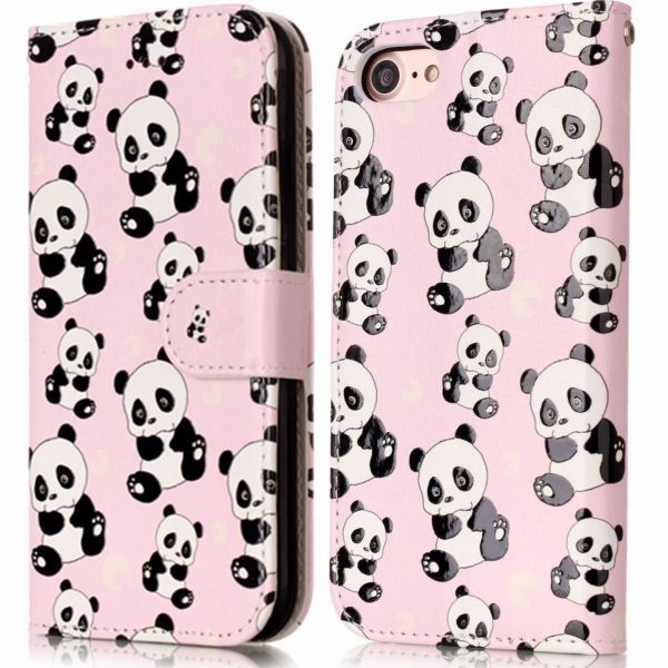Pouzdro na iPhone 7 / 8 / SE ( 2020 / 2022 ) Panda růžové
