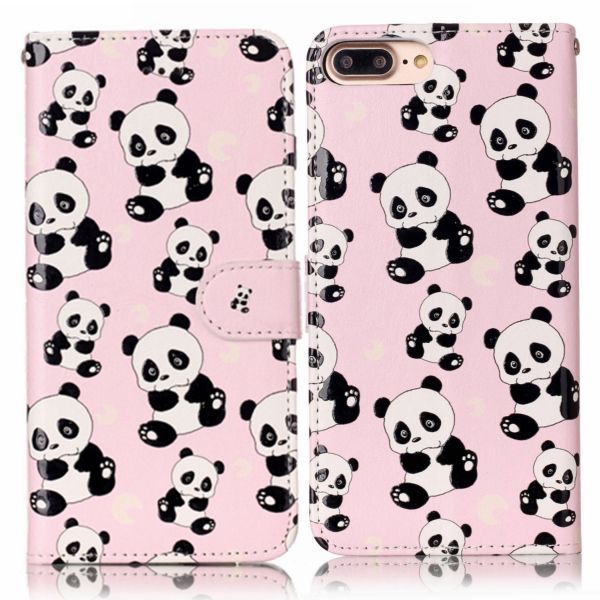 Pouzdro na iPhone 7 Plus / 8 Plus Panda růžové