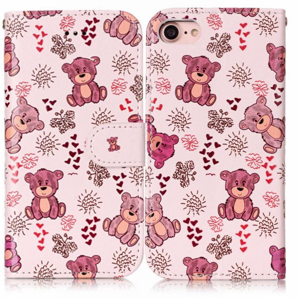 Pouzdro na iPhone 7 / 8 / SE ( 2020 / 2022 ) Medvídek růžové
