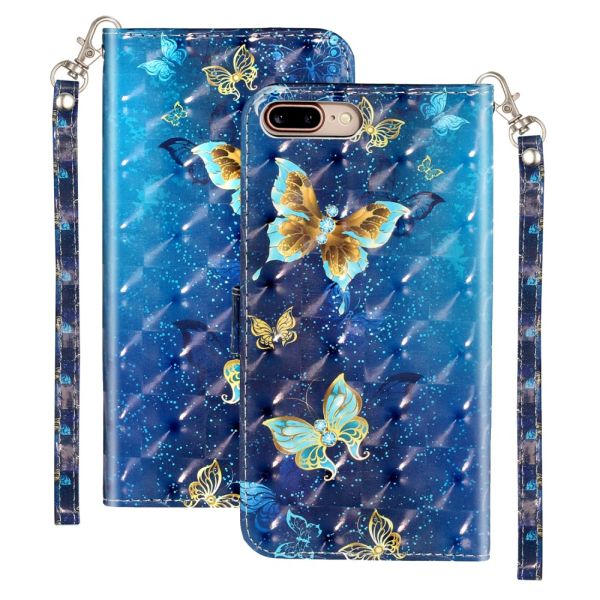 Pouzdro na iPhone 7 Plus / 8 Plus Motýl modré