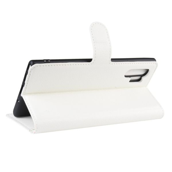 Pouzdro na Samsung Galaxy Note 10 Plus Litchi bílé