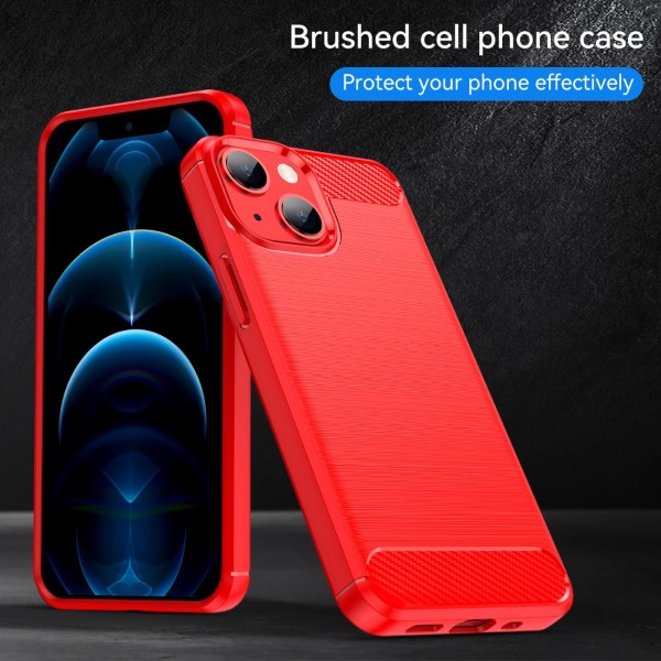 Kryt na iPhone 13 gumový Carbon červený