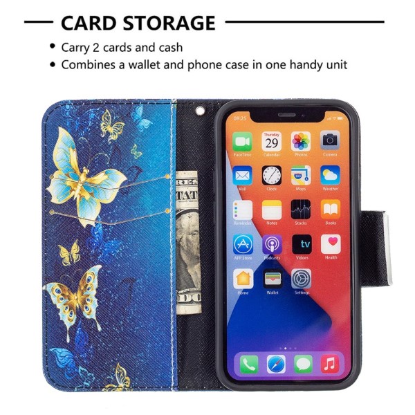 Pouzdro pro iPhone 13 Motýl modré