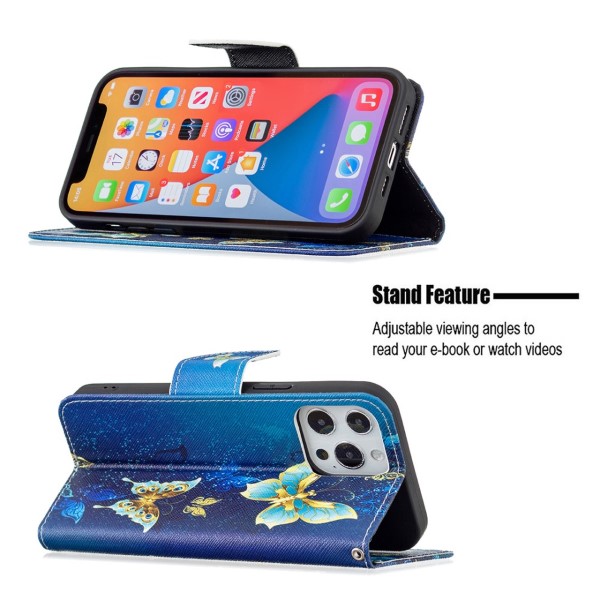 Pouzdro pro iPhone 13 Pro Motýl modré