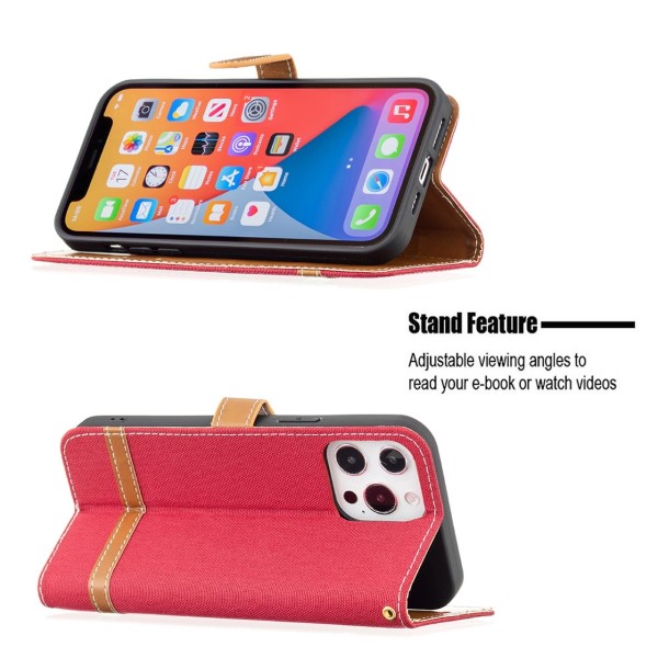 Pouzdro pro iPhone 13 Pro Jeans červené