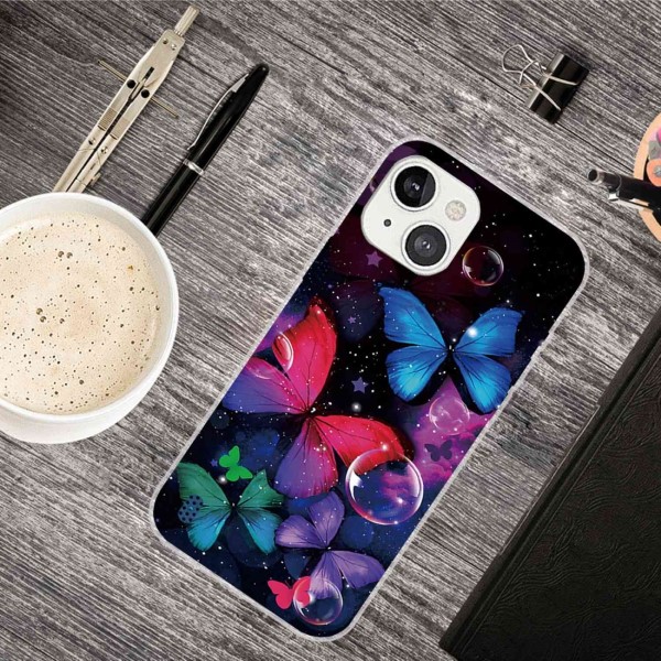 Kryt na iPhone 14 Motýly barevné