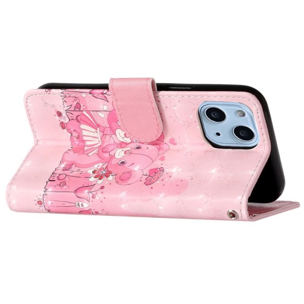 Pouzdro pro iPhone 14 Medvídek růžové