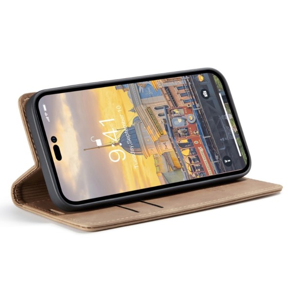 Pouzdro CASEME pro iPhone 14 Pro hnědé