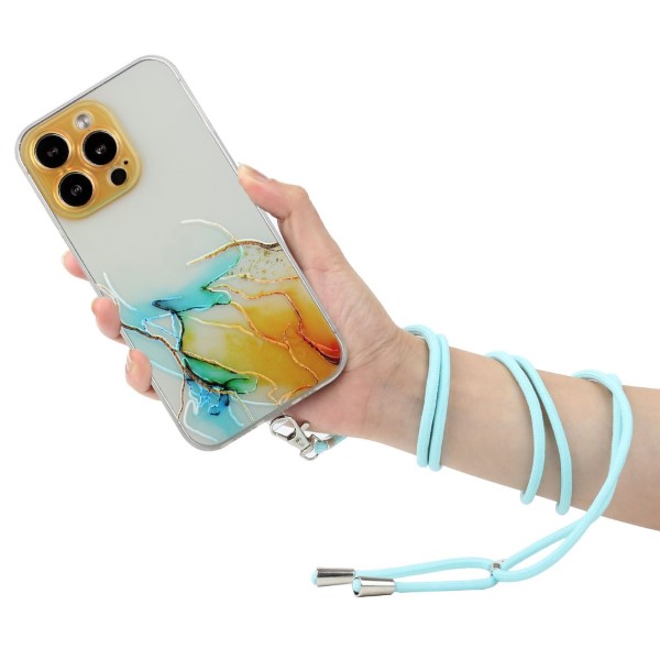 Kryt na iPhone 13 Pro Lanyard zlatý