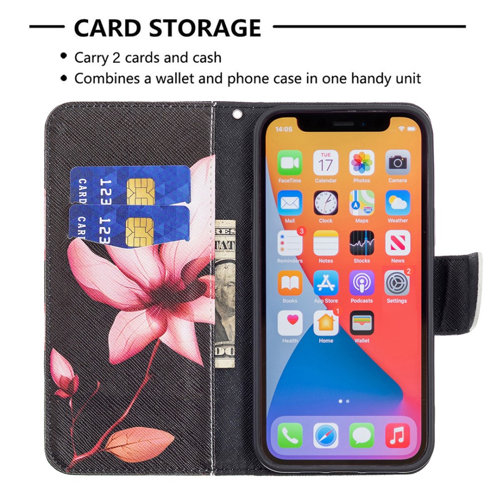 Pouzdro pro iPhone 13 Pro Kytka černé