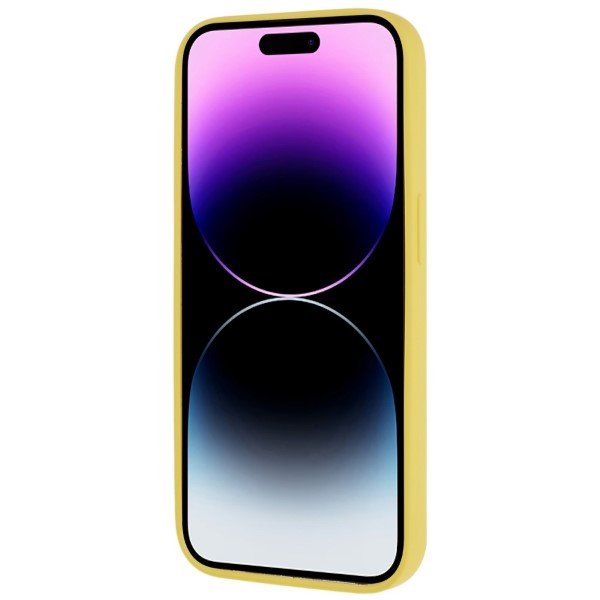 Kryt na iPhone 14 Pro Max gumový žlutý