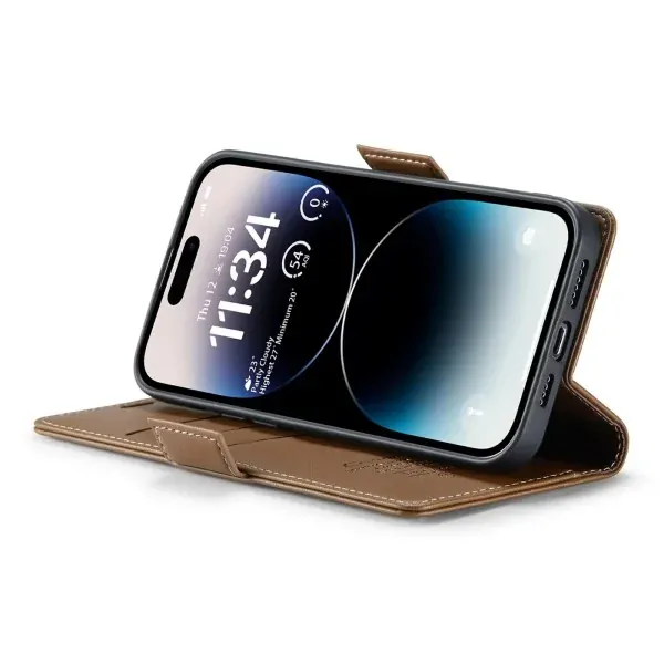 Pouzdro na iPhone 14 Pro Max CASEME Smooth hnědé