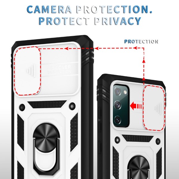 Kryt na Samsung Galaxy S20 FE odolný s krytkou na fotoaparát bílý