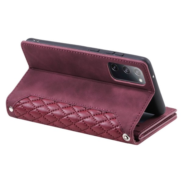 Pouzdro na Samsung Galaxy S20 FE Luxury Double Layer vínové