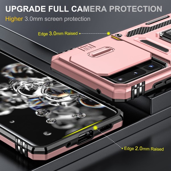 Kryt na Samsung Galaxy S20 Ultra odolný s krytkou na fotoaparát růžový