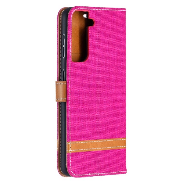 Pouzdro na Samsung Galaxy S21 Jeans růžové
