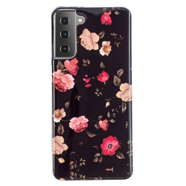 Kryt na Samsung Galaxy S21 svítící Růže černý