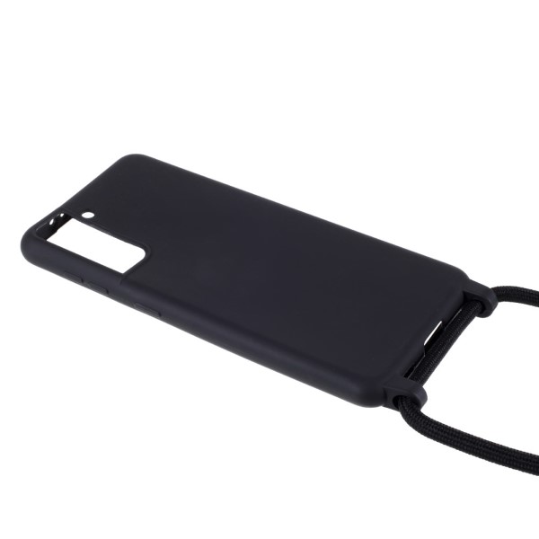 Kryt na Samsung Galaxy S21 gumový se šňůrkou na krk černý