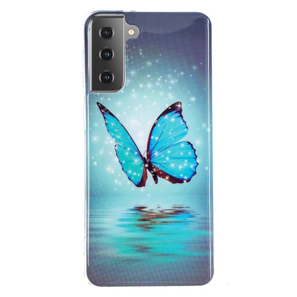 Kryt na Samsung Galaxy S21 svítící Motýl a hvězdy