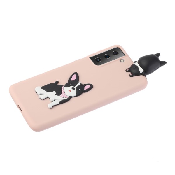 Kryt na Samsung Galaxy S21 Plus 3D Pes růžový