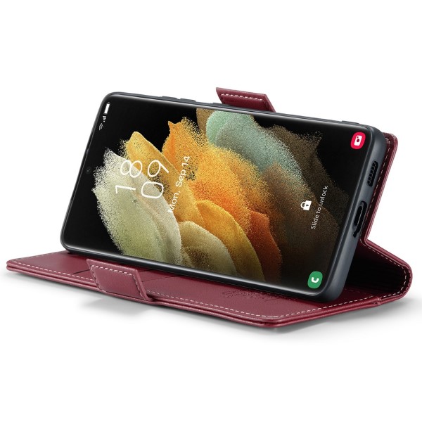 Pouzdro na Samsung Galaxy S21 Ultra CASEME smooth červené