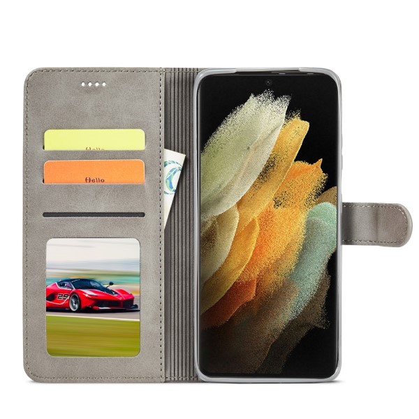 Pouzdro LC.IMEEKE pro Galaxy S21 Ultra šedé
