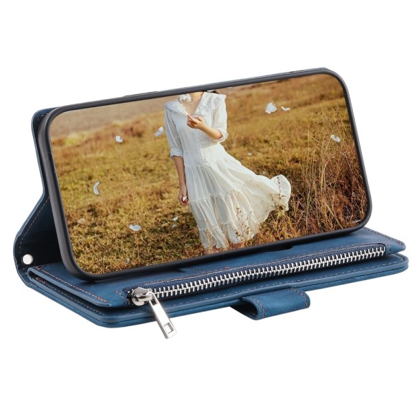 Pouzdro na Samsung Galaxy S21 FE Luxury Double Layer modré