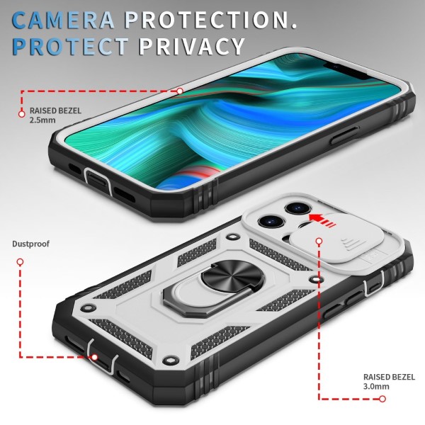 Kryt na iPhone 13 Pro Max odolný s krytkou na fotoaparát bílý