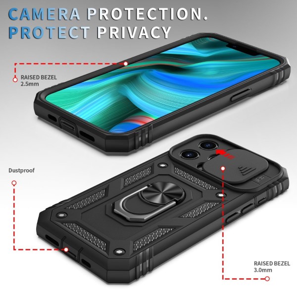 Kryt na iPhone 13 Pro Max odolný s krytkou na fotoaparát černý