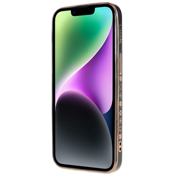 Kryt na iPhone 14 Plus Electroplated čtyřlístek černý