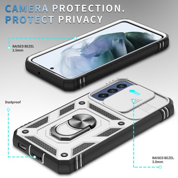 Kryt na Samsung Galaxy S22 odolný s krytkou na fotoaparát bílý