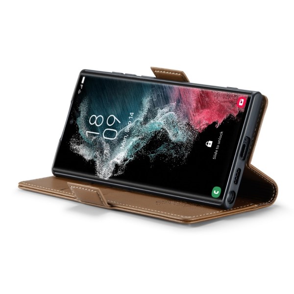 Pouzdro na Samsung Galaxy S22 Ultra CASEME smooth hnědé