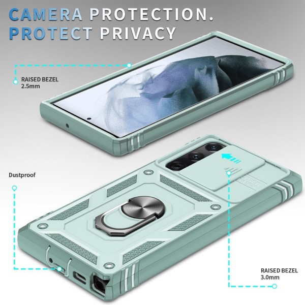 Kryt na Samsung Galaxy S22 Ultra odolný s krytkou na fotoaparát světle modrý