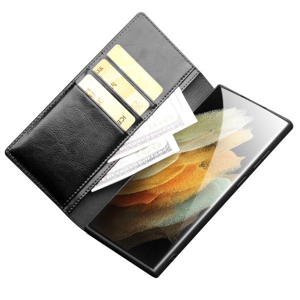 Pouzdro kožené QIALINO na Samsung Galaxy S22 Ultra černé