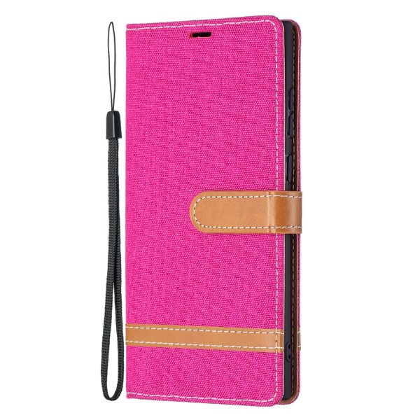 Pouzdro na Samsung Galaxy S22 Ultra Jeans růžové