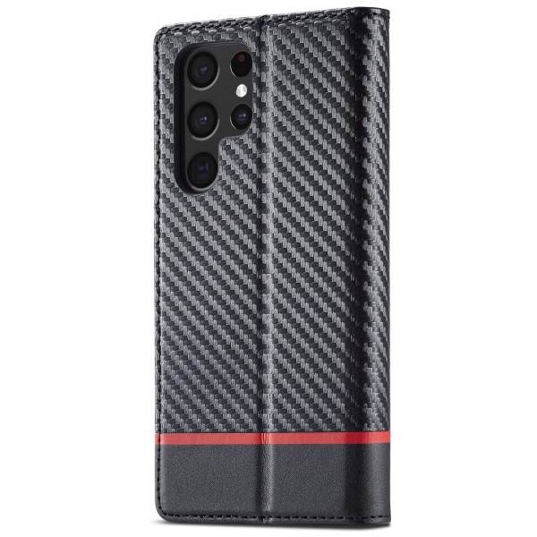 Pouzdro na Samsung Galaxy S22 Ultra LC.IMEEKE Carbon vertical černé
