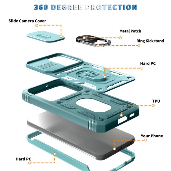 Kryt na Samsung Galaxy S23 odolný s krytkou na fotoaparát světle modrý 
