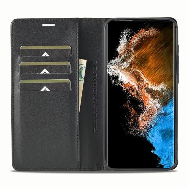 Pouzdro na Samsung Galaxy S23 LC.IMEEKE Carbon horizontal černé