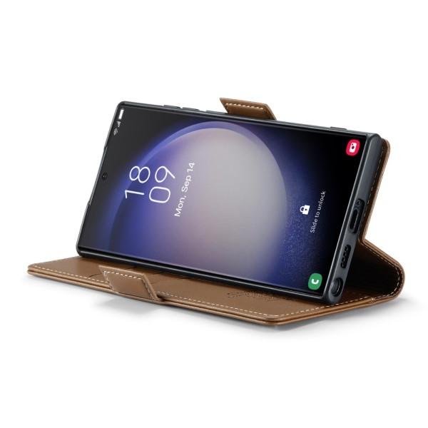 Pouzdro na Samsung Galaxy S23 Ultra CASEME smooth hnědé