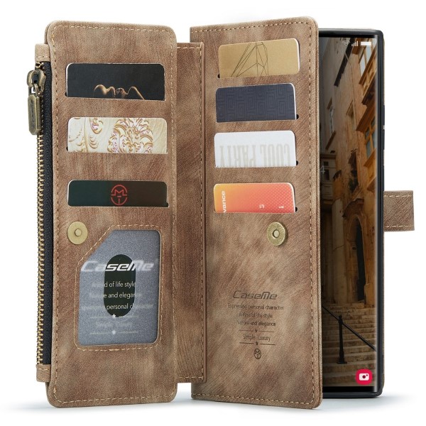 Pouzdro na Samsung Galaxy S23 Ultra CASEME Deluxe hnědé