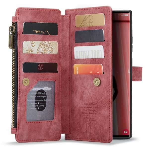 Pouzdro na Samsung Galaxy S23 Ultra CASEME Deluxe červené