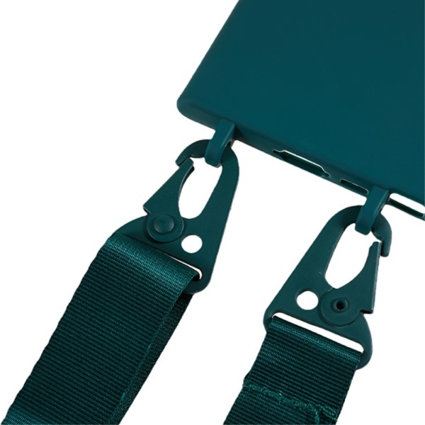 Kryt na Samsung Galaxy S23 Ultra gumový se šňůrkou na krk zelený