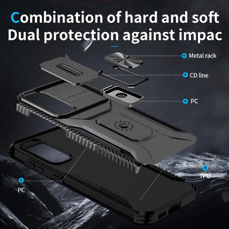 Kryt na Samsung Galaxy S23 FE odolný s krytkou na fotoaparát černý