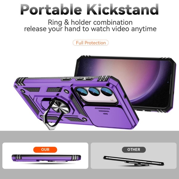 Kryt na Samsung Galaxy S23 FE odolný s krytkou na fotoaparát fialový