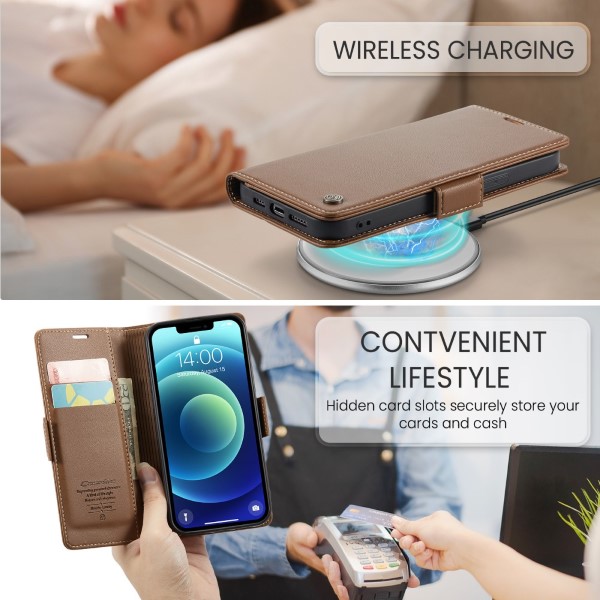 Pouzdro pro iPhone 12 Mini CASEME Smooth hnědé