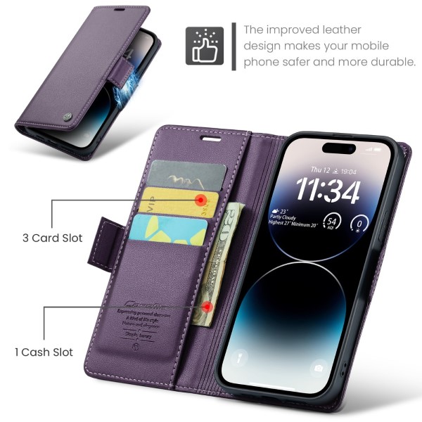 Pouzdro na iPhone 15 Pro CASEME fialové