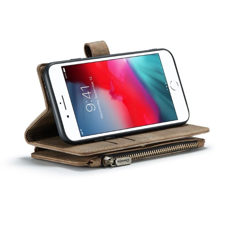 Pouzdro pro iPhone 7 / 8 / SE ( 2020 / 2022 ) Luxury Double Layer hnědé